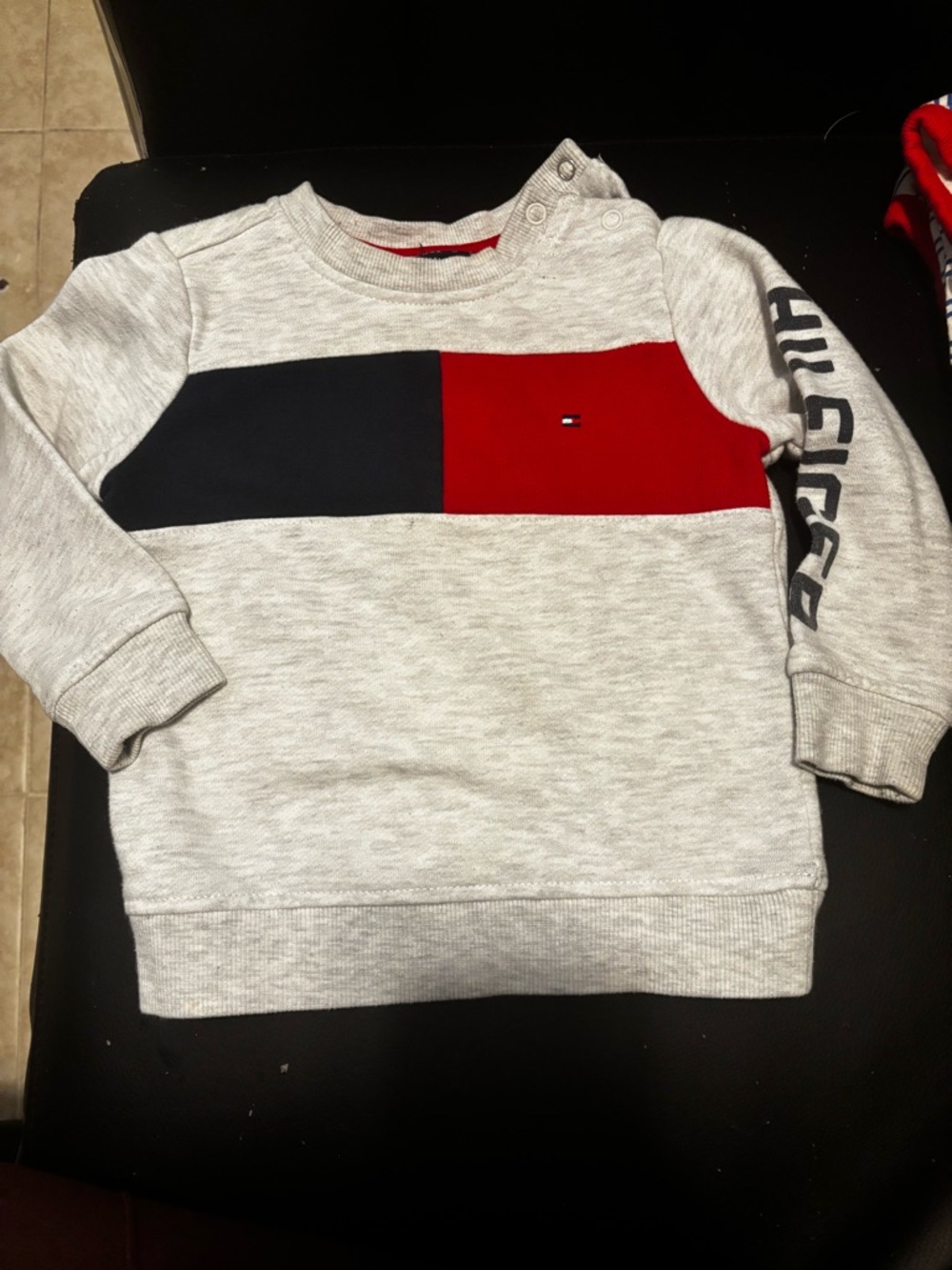 Tommy Hilfiger Toddler Colorblock Sweatshirt - Red, Navy, Heather Gray